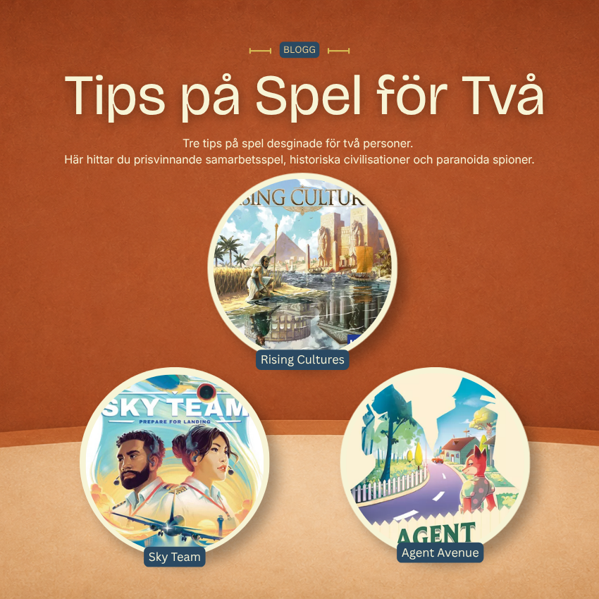 3 Brädspel som passar extra bra för två personer