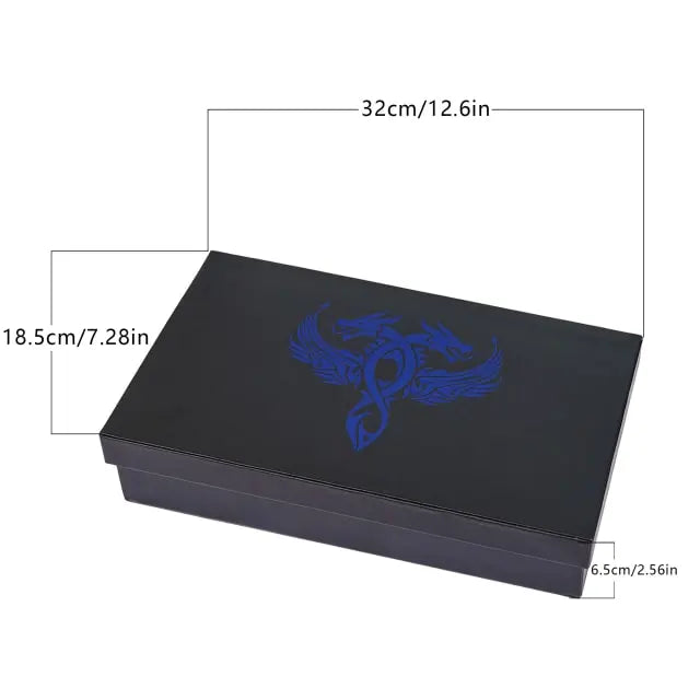 Leather Dice Tower & Storage Box (Blue)