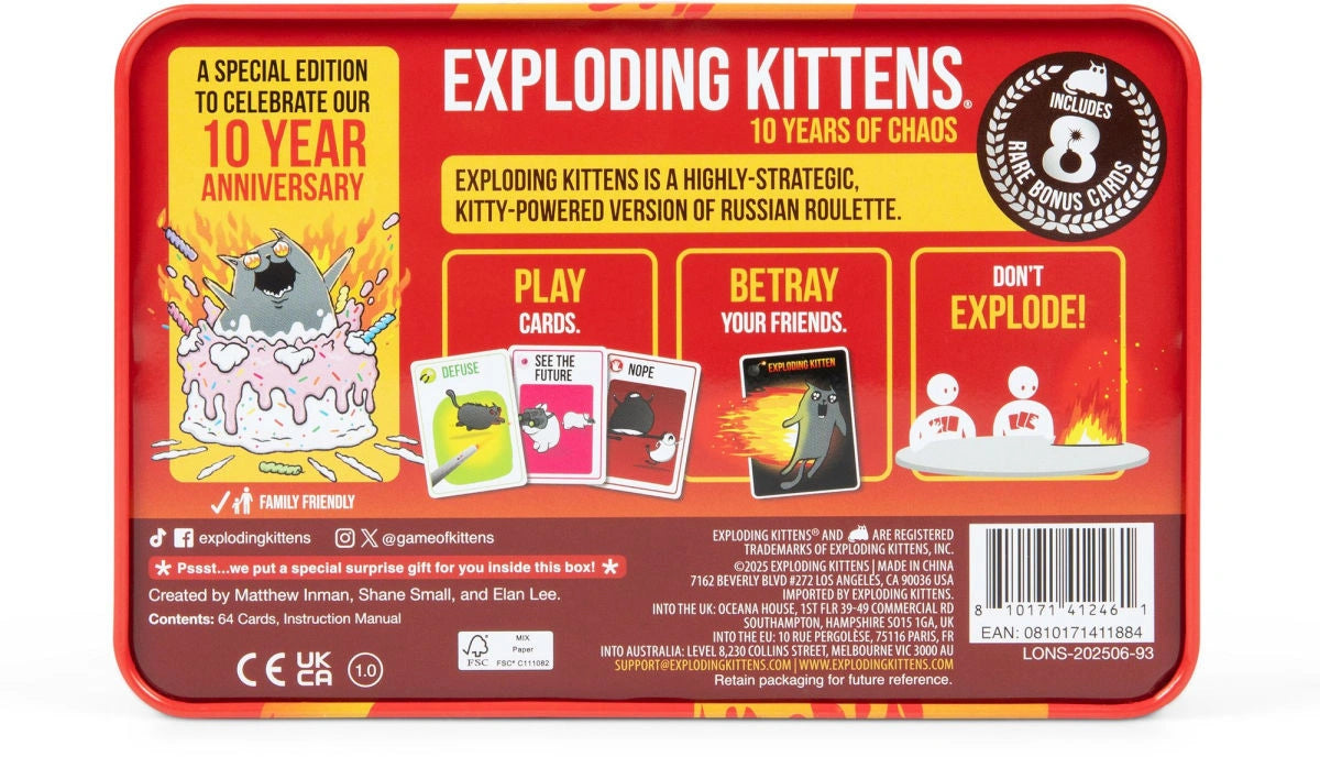 Exploding Kittens 10-Year Anniversary