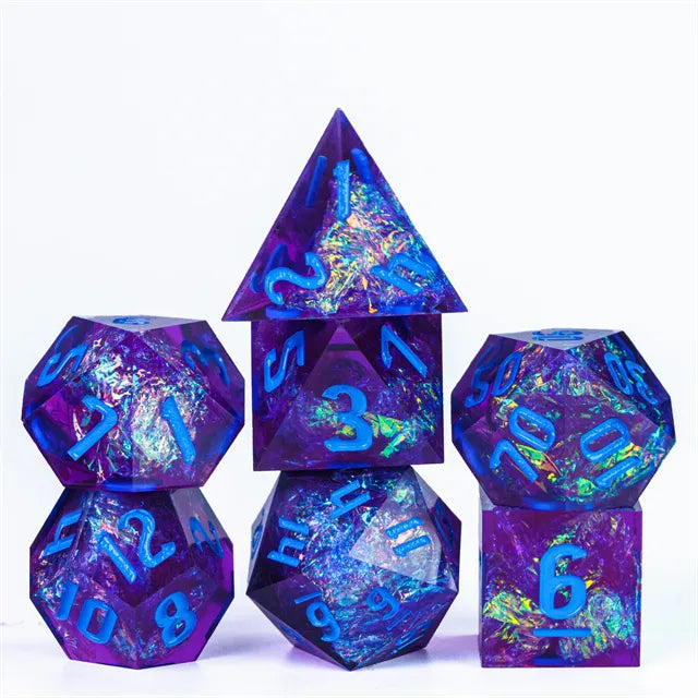 A Role Playing Dice Set - Blue And Glitter