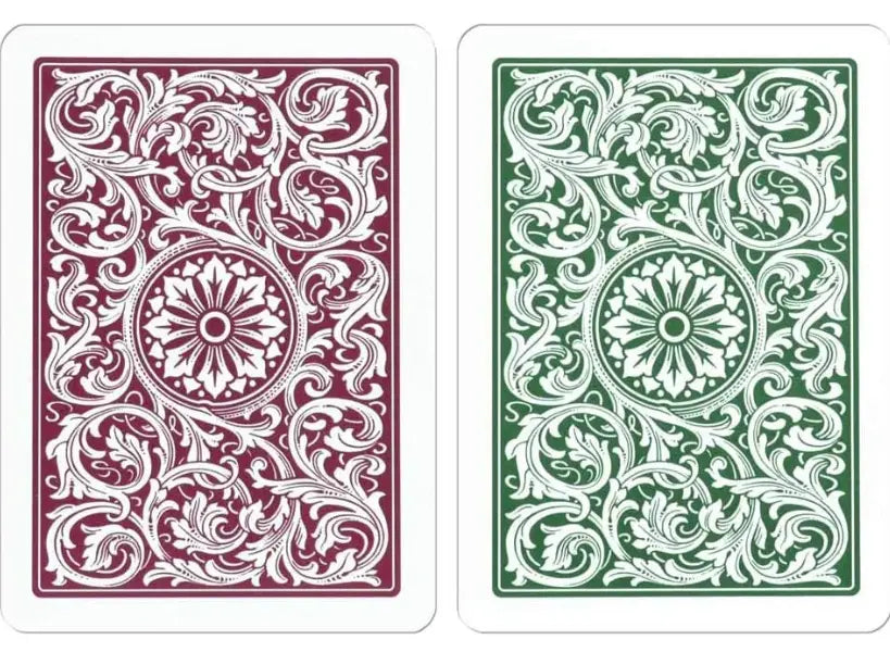 1546 Elite Poker size - Regular index playing cards double deck Burgundy/Green