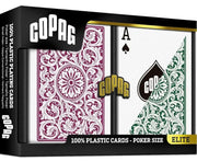 1546 Elite Poker size - Regular index playing cards double deck Burgundy/Green