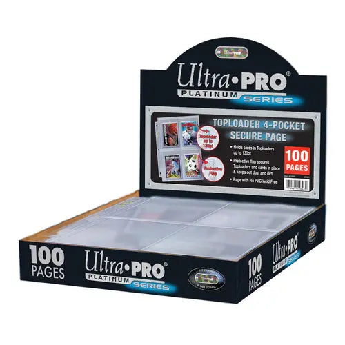 4-Pocket Secure Platinum Page for Toploaders (100st)