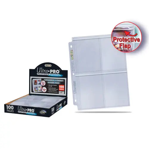 4-Pocket Secure Platinum Page for Toploaders (100st)