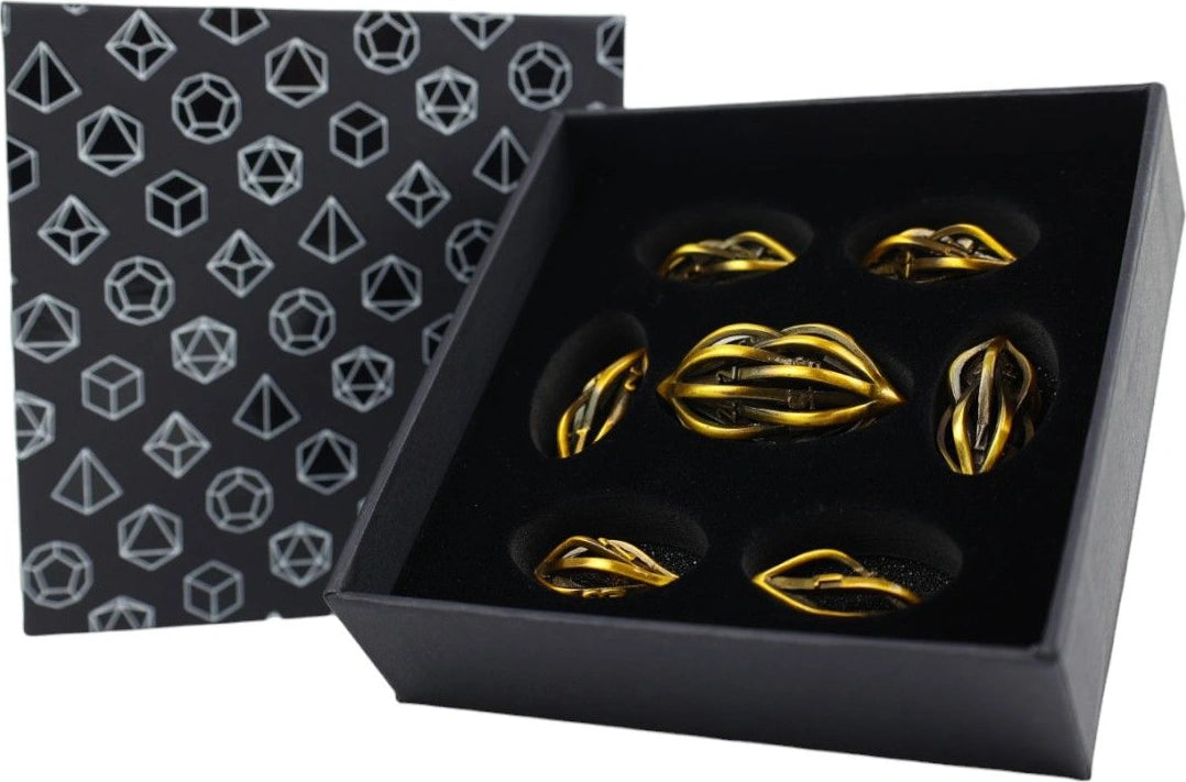 LPG Dice RPG Set Hollow Elliptic Ancient Bronze (7)