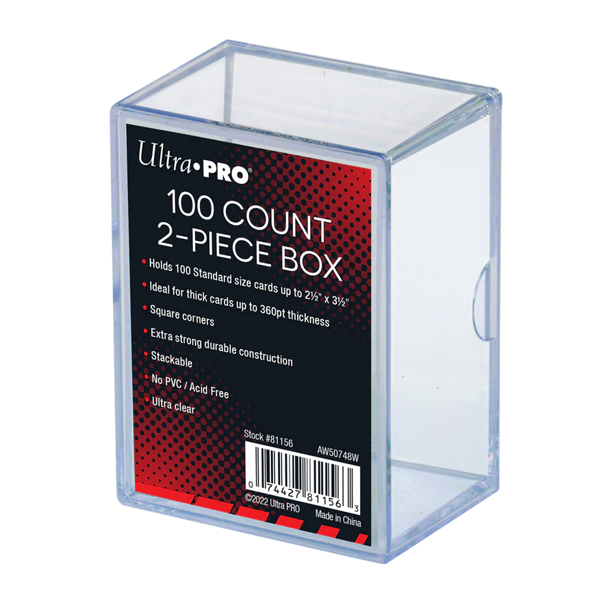 2-Piece 100 Count Clear Card Storage Box