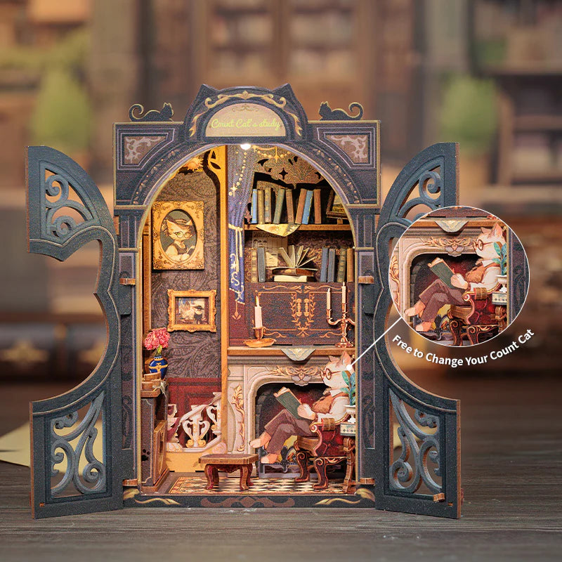 Cat's Study - Book Nook Kit - CuteBee
