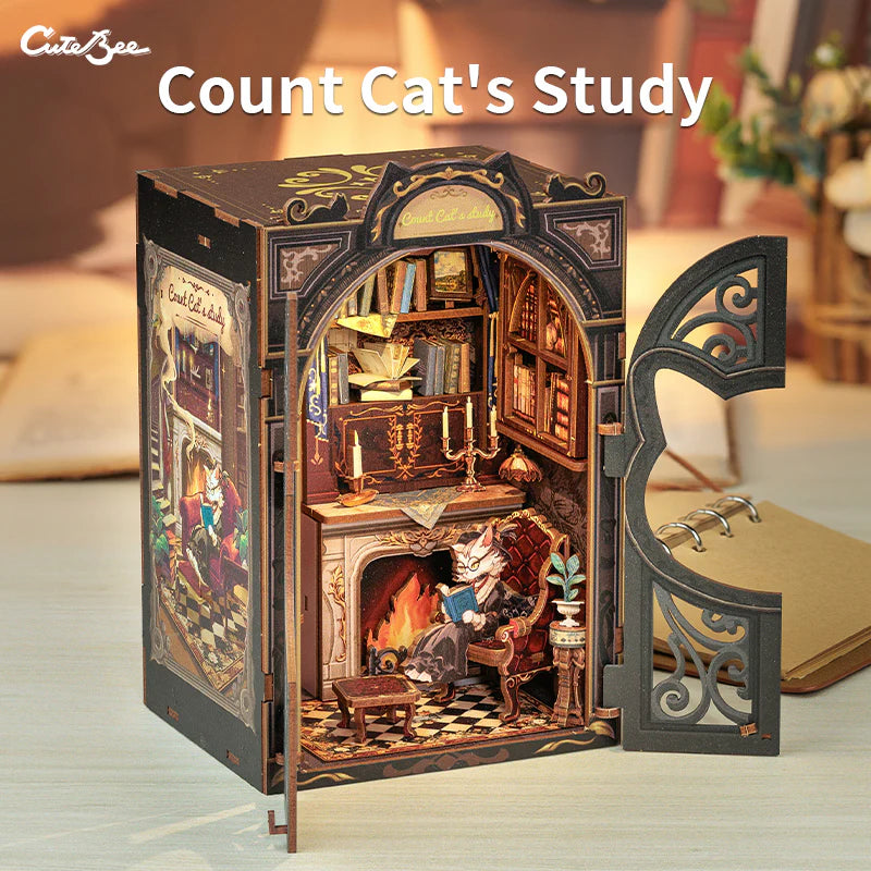 Cat's Study - Book Nook Kit - CuteBee