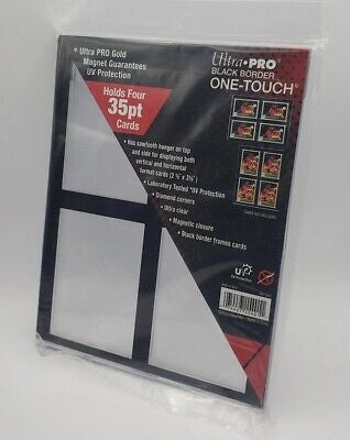 35PT 4-Card Black Border UV ONE-TOUCH Magnetic Holder