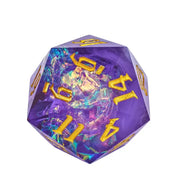 Titan D20 Purple Glitter  (33mm) ( Gold Font )