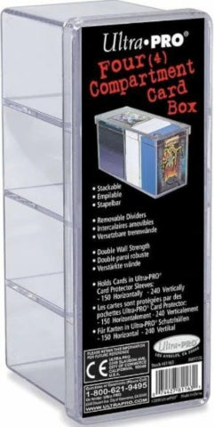 4-Compartment Card Storage Box - Clear