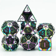 A Role Playing Dice Set Metallic - Steampunk Rainbow/White