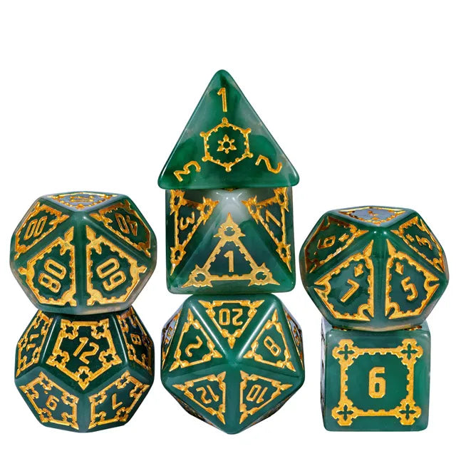 A Role Playing Dice Set - Huge Dice Green Jade D6:25mm）