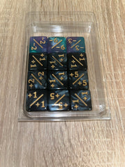 Black Positive/Negative D6 Dice 16 mm (12st)
