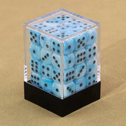 Blå Silk Tärningar 12 mm D6 (36 st)