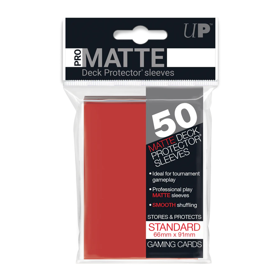 50ct Pro-Matte Red Standard Deck Protectors