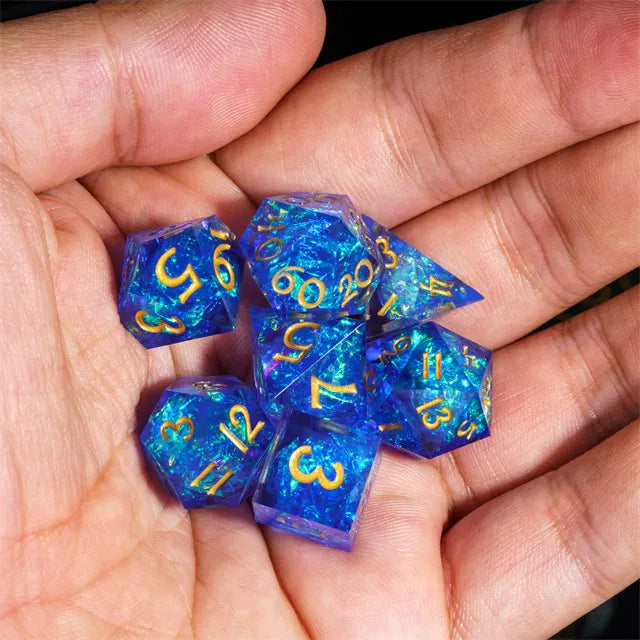 A Role Playing Dice Set - Mini Blue Sharp 11.5-15 mm Dice