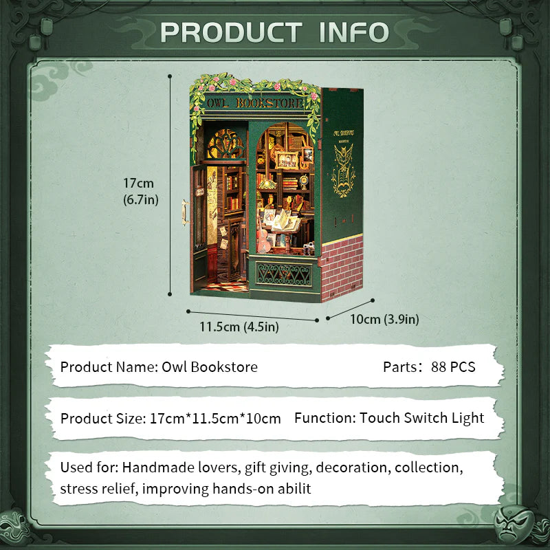 Owl Bookstore - Book Nook Kit - CuteBee