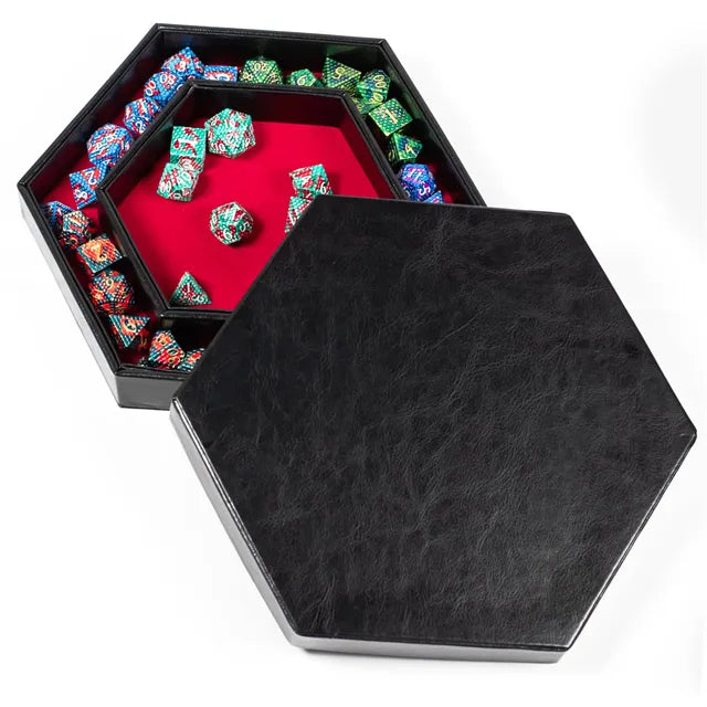 Hexagon Dice Storage Tray Röd
