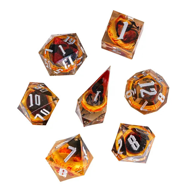 A Role Playing Dice Set - Amber Ring Dice