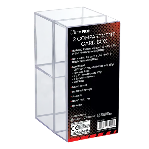 Ultra Pro 2-Piece Clear Two Compartment Card Box