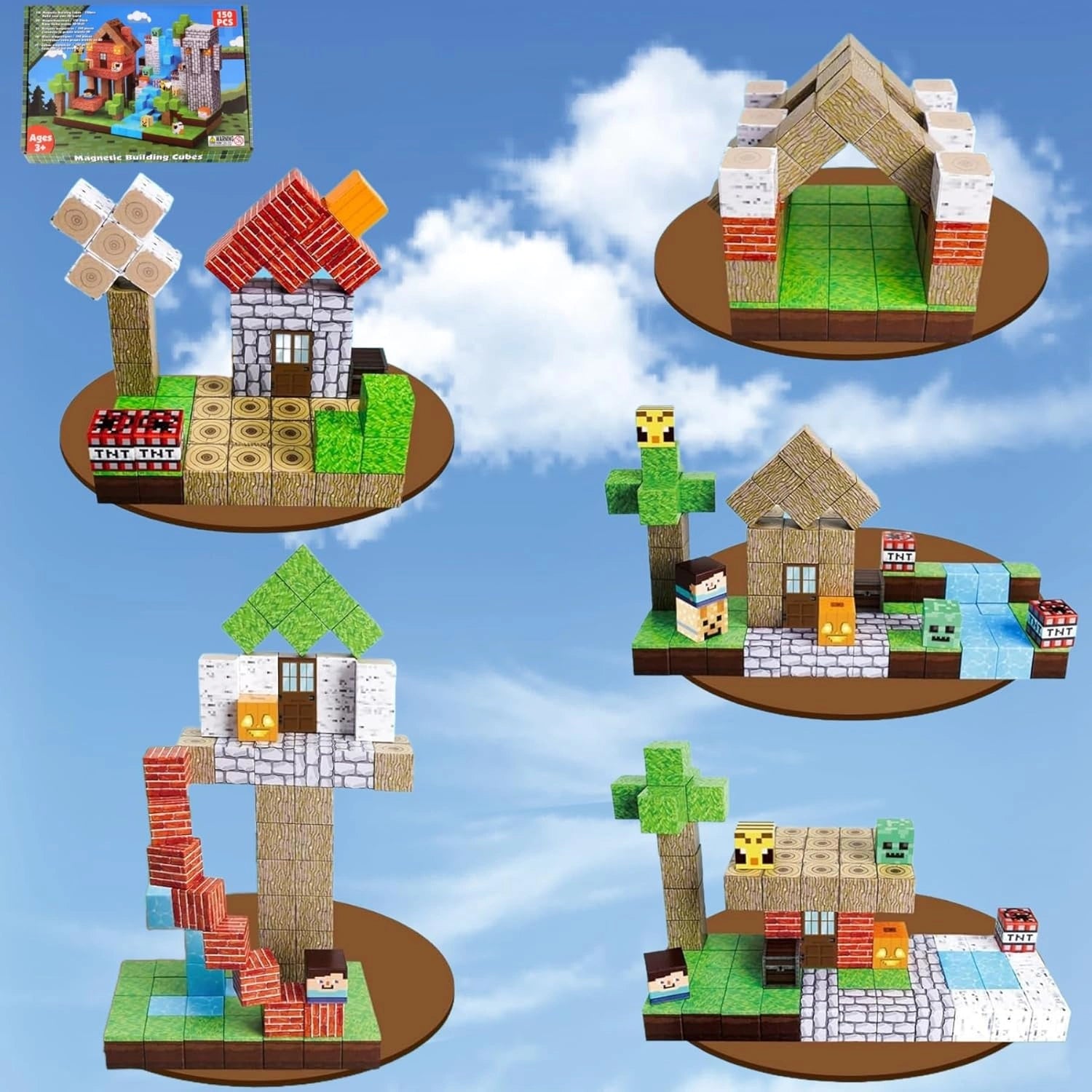 Magnetic Building Blocks Forest Cabin 150 st