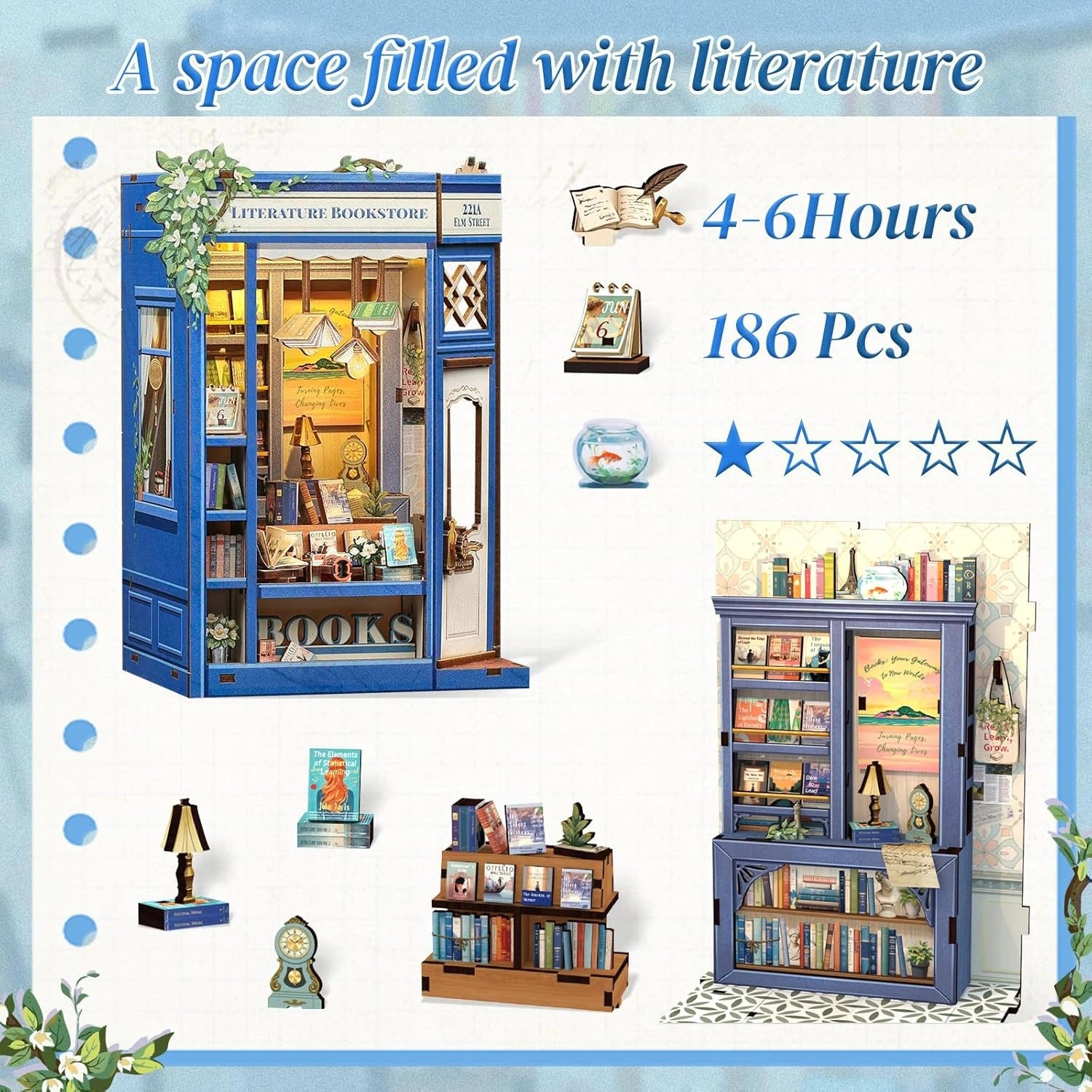 Literature Bookstore - Book Nook Kit - CuteBee