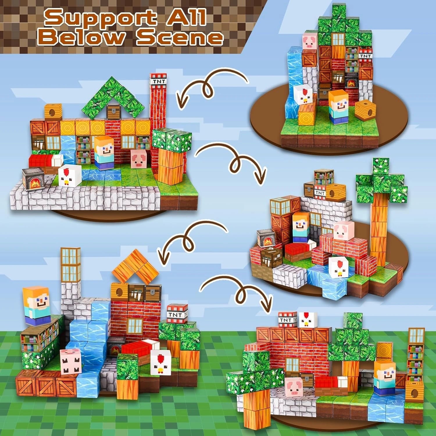 Magnetic Building Blocks Small House 110 pcs