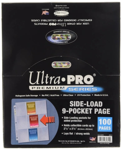 9-Pocket Side Load Page with Clear Background [Pärmsida Pärmsidor] 100st
