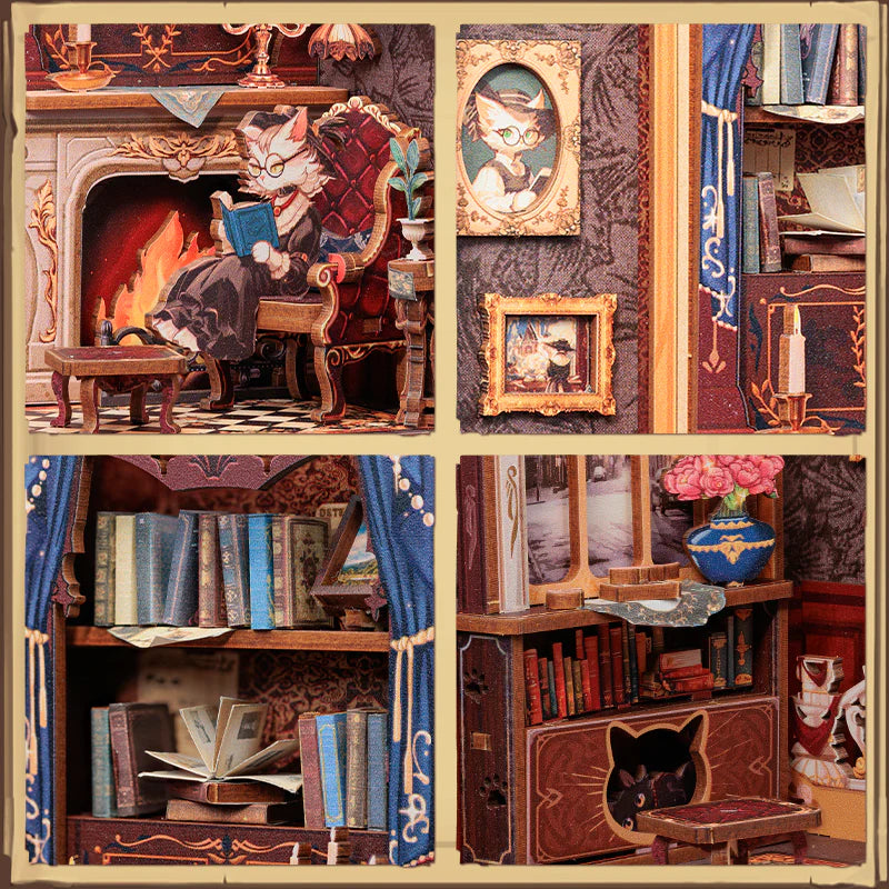 Cat's Study - Book Nook Kit - CuteBee