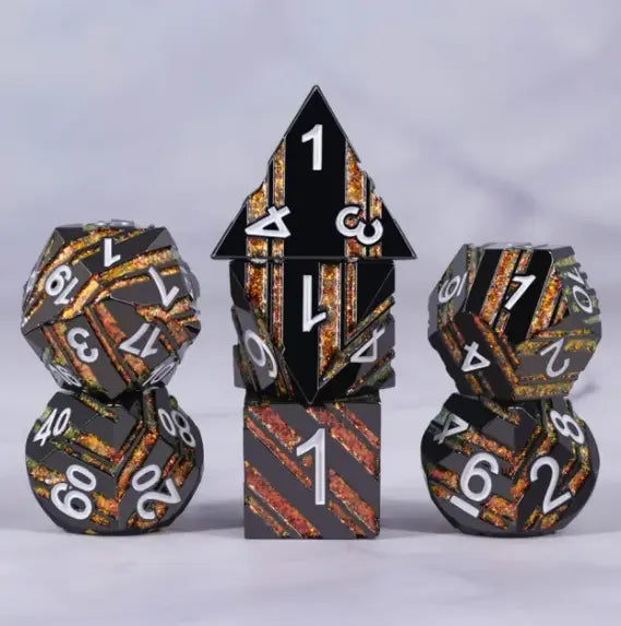 A Role Playing Dice Set Metallic - Honeycomb