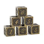 Tärningar Brons D6 Metal (6st) 14mm