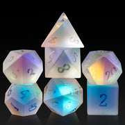 A Role Playing Dice Set - Frosted Rainbow Prism Glass