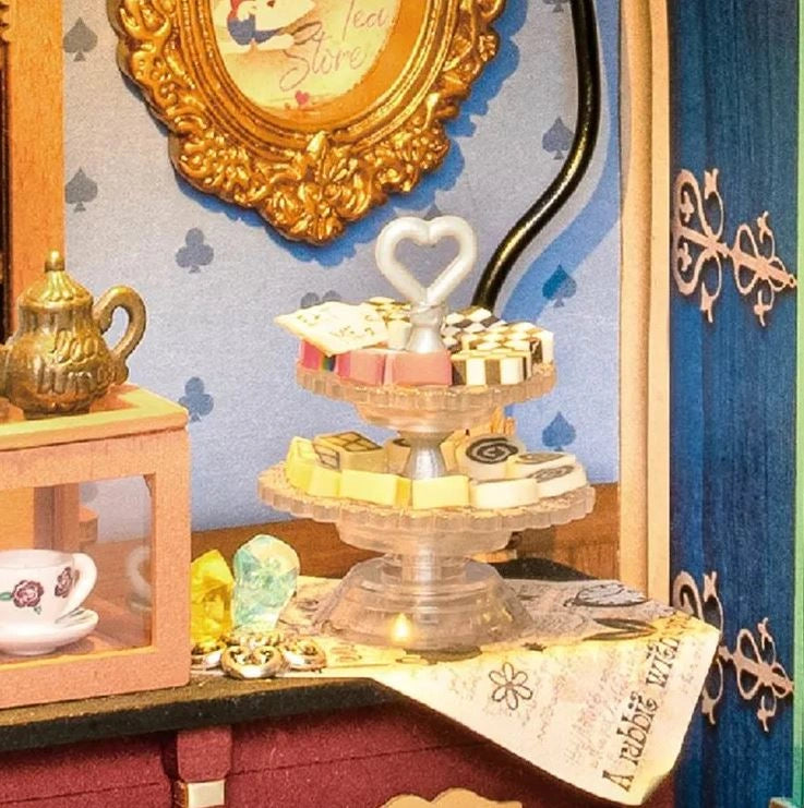 Alice Tea Store - DIY Miniature House, Bookshelf Decoration Kit - Rolife