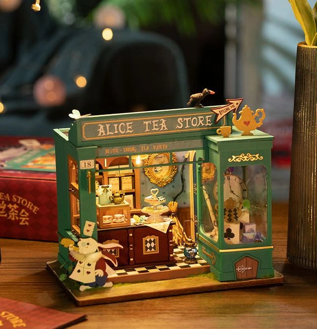 Alice Tea Store - DIY Miniature House, Bookshelf Decoration Kit - Rolife