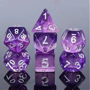 A Role Playing Dice Set: Purple Aurora Sky
