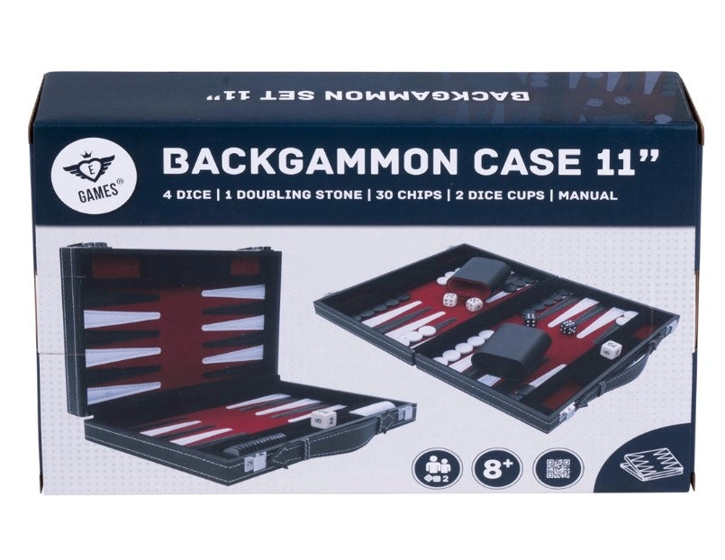 Backgammon 11 ", red/black/white stitched