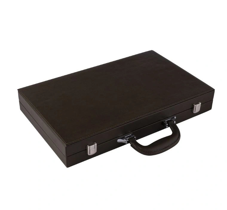 Backgammon 15" Olivgrön i väska