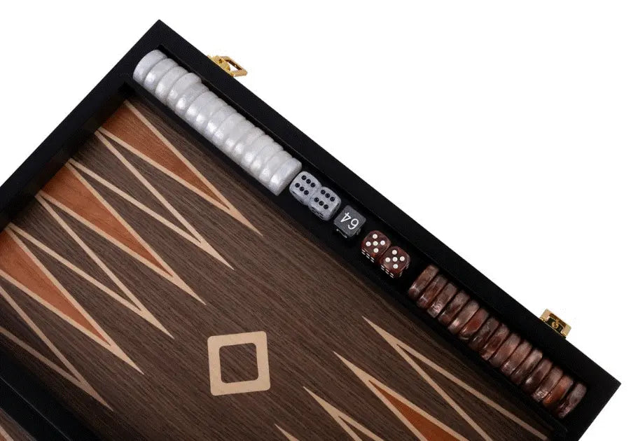 Backgammon 18'' burl walnoot