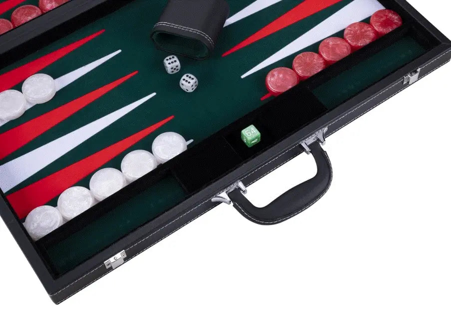 Backgammon 21" Grön, vit och röd
