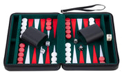 Backgammon 9'', black zipper, green/ red/ white