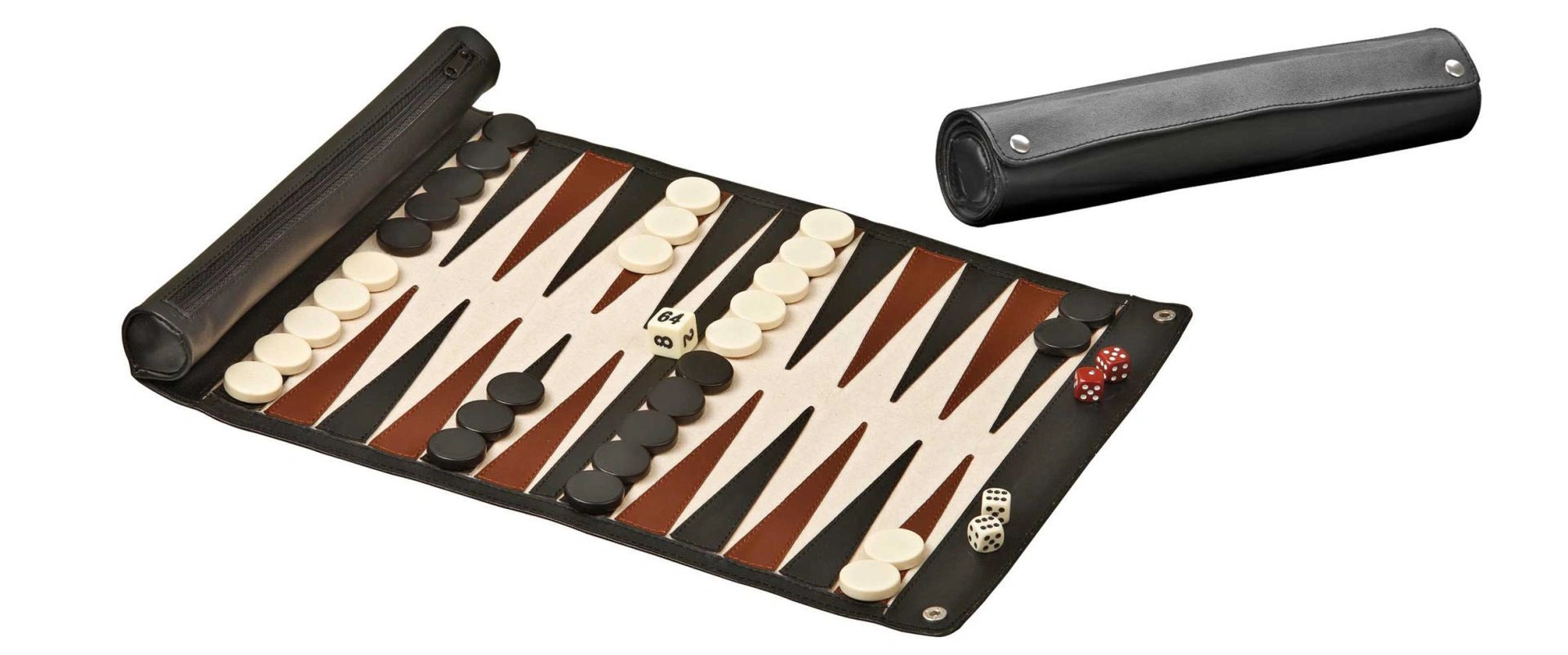 Roll Travel Backgammon,synthetic leather (1713)