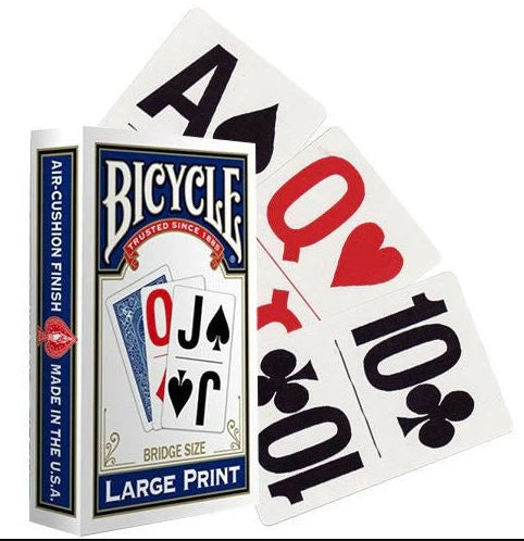 Bicycle Bridge Size Large Print Playing Cards (Red or blue deck)
