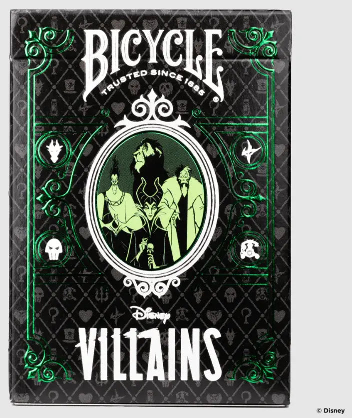 Bicycle Disney Villains Green playing cards
