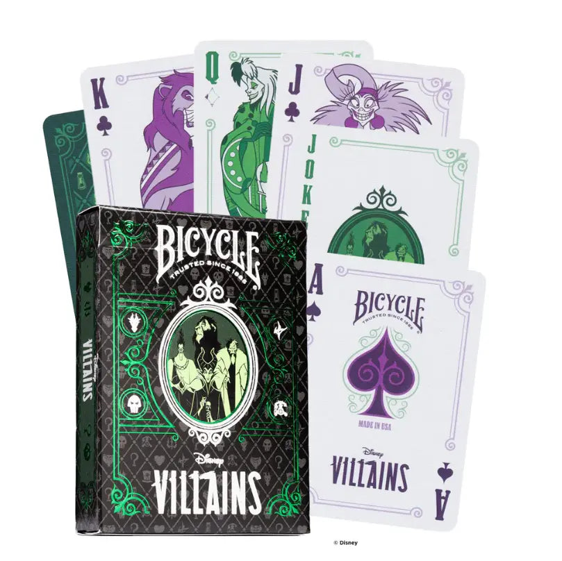 Bicycle Disney Villains Green playing cards