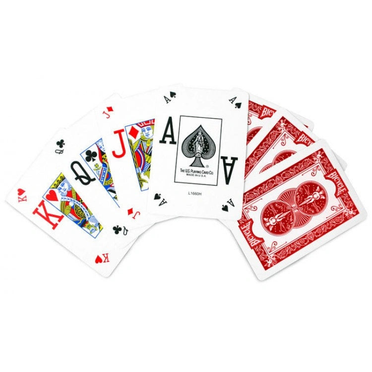 Bicycle Pro Poker Peek playing cards (Slumpad färg mellan röd och blå baksida)