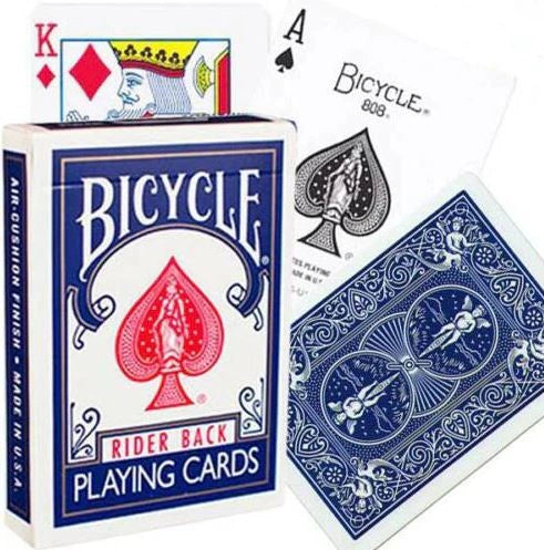Bicycle Rider Back 808 black seal playing cards blue or red