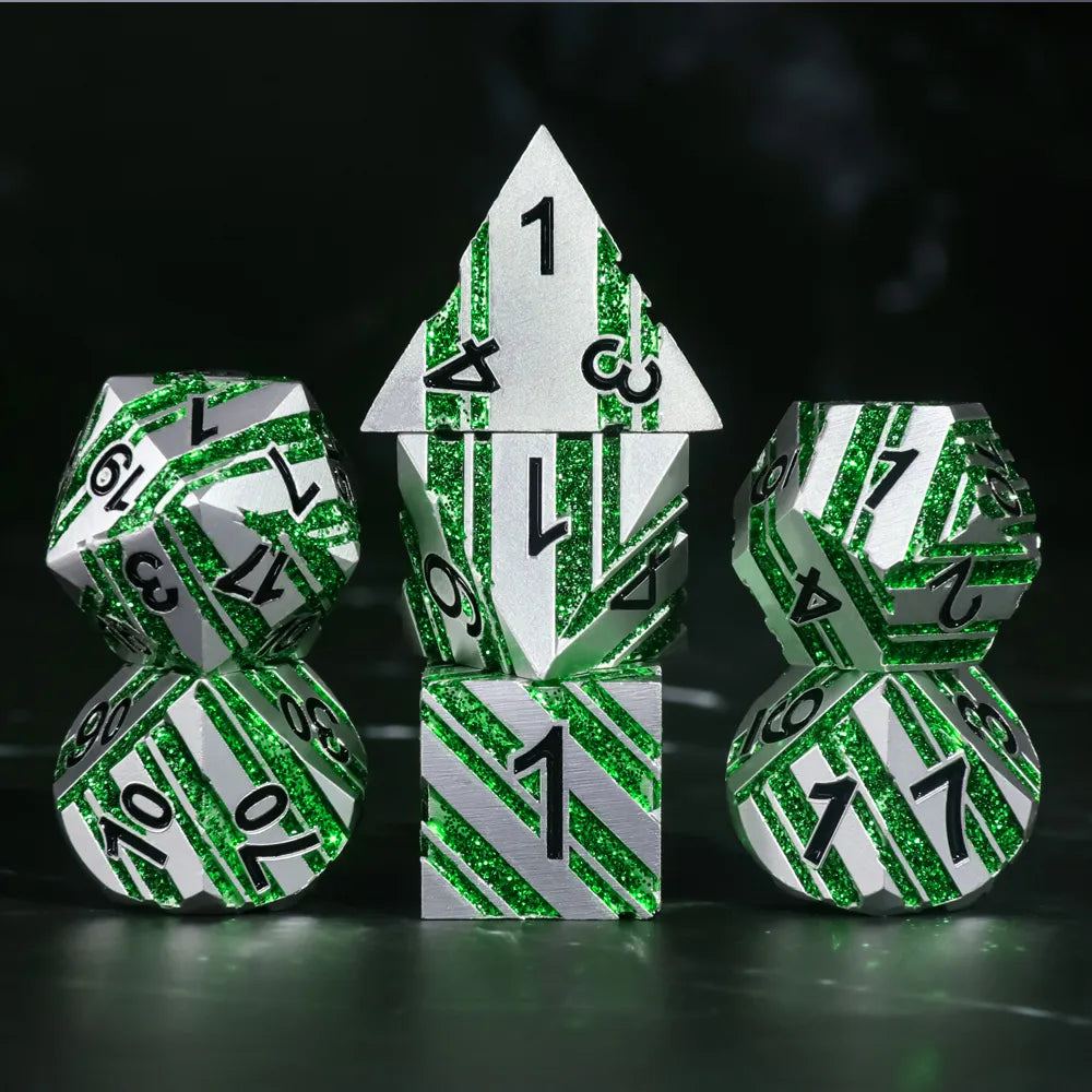 A Role Playing Dice Set Metallic - Borg