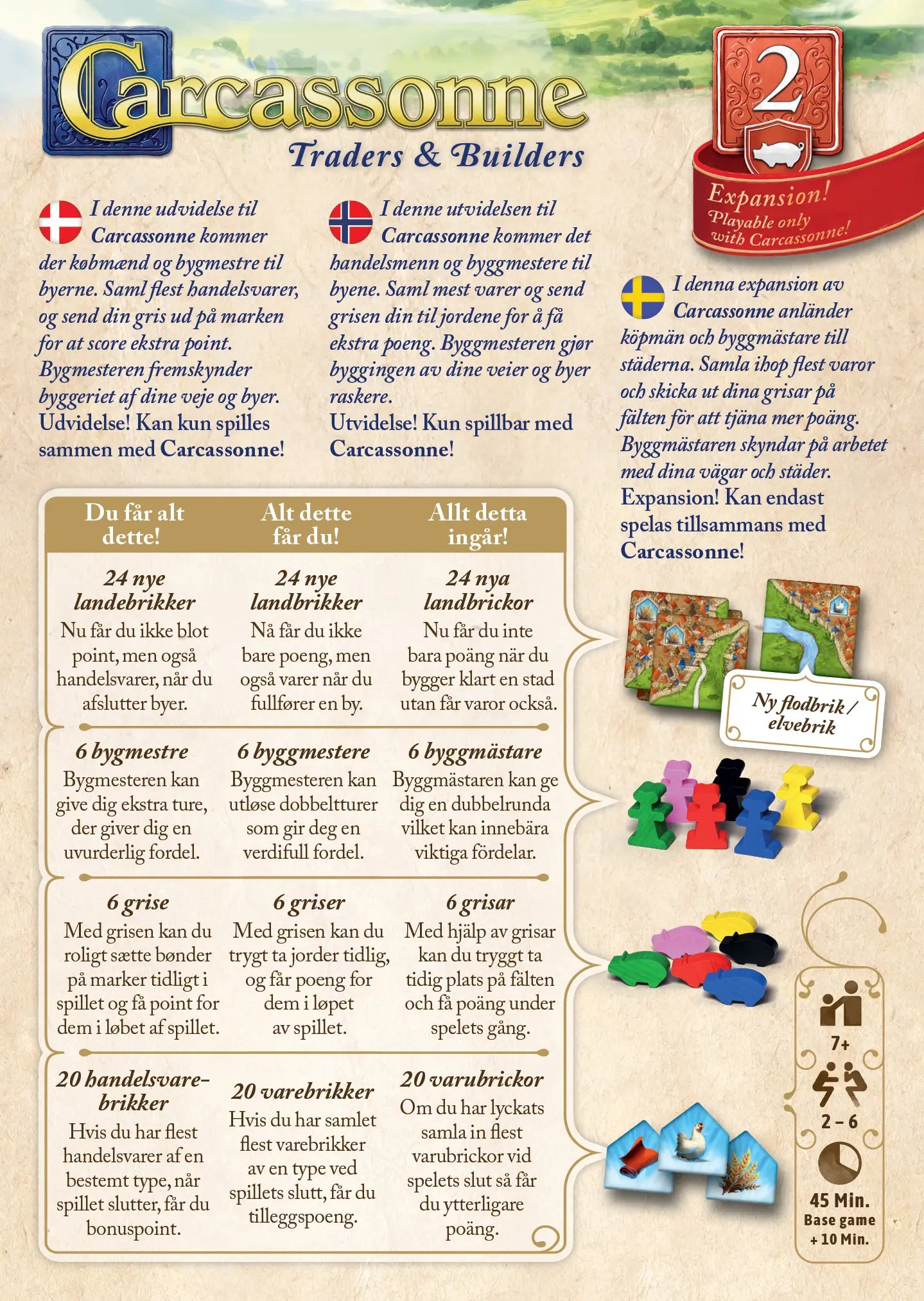 Carcassonne 3.0 - Expansion 2: Traders & Builders (Sv)