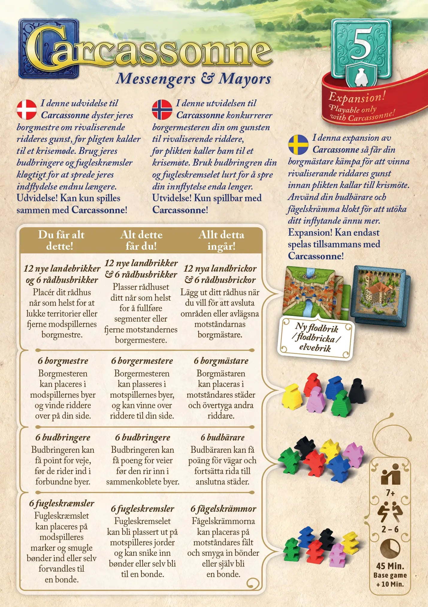 Carcassonne 3.0 - Expansion 5 Messengers & Mayors (sv)